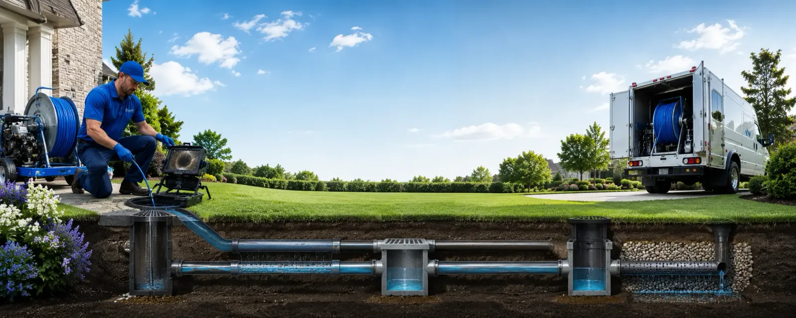Outdoor drain cleaning information for Bradshaw, WV